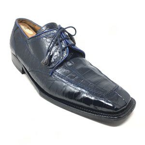 David Eden Oxfords Shoes Size 10.5 Blue Crocodile